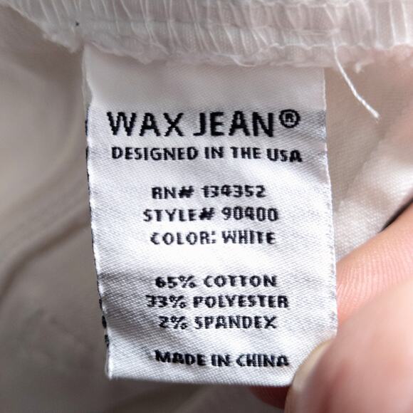 Wax Jean Women’s White Jeans Minimalist Capsule Wardrobe Stretch 3-Button Sz 31 - Picture 10 of 10